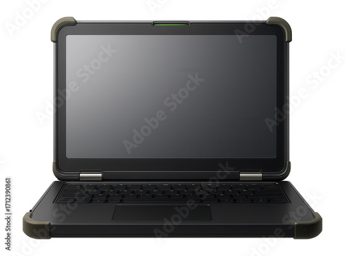Rugged laptop with a sunlight-readable screen and anti-glare coating for bright environments