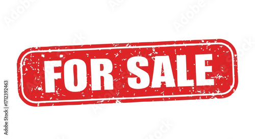 Red distressed "For Sale" stamp, indicating a sale, available, purchase, offer.