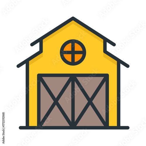 Barn farm building flat vector illustration