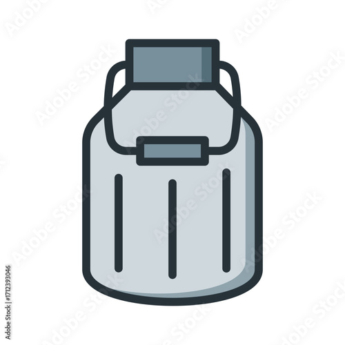 Milk can dairy container flat vector illustration