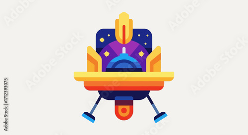 Futuristic Sci-Fi Space Throne Vehicle Illustration.
