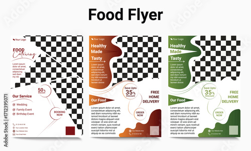 Food Flyer Template design, social media story banner template set, sales promotion, ready to edit and use.