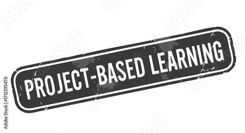 A rectangular, dark-colored stamp with the words "PROJECT-BASED LEARNING" in white letters.