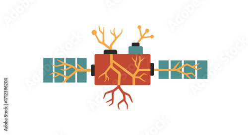 Illustration of a brain-like satellite system.