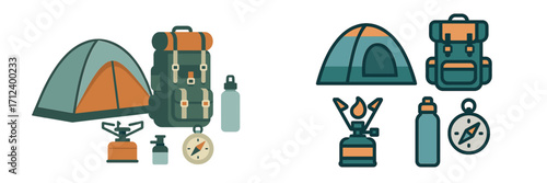 Camping equipment and accessories for outdoor adventures at a campsite in the wilderness