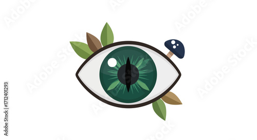 Mystical Eye with Nature Elements.
