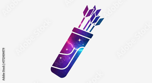 Quiver full of arrows with a galaxy pattern.