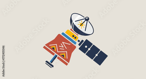 Satellite communication technology, space exploration, orbital mechanics, satellite dish, space station, advanced technology.