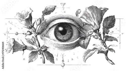 Belladonna Botanical Engraving Occult Etching with Mysterious Design