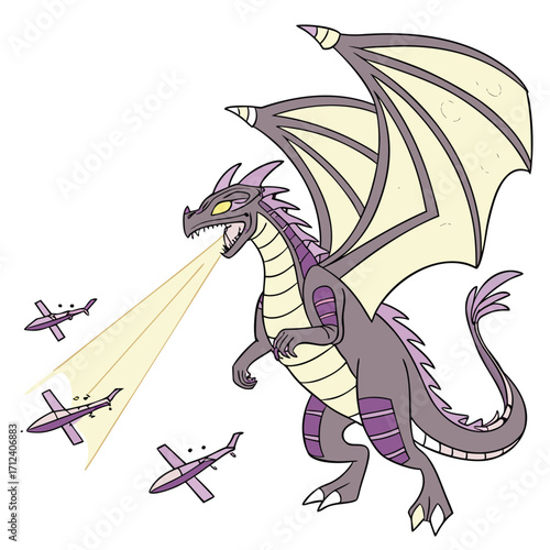 Majestic gigantic dragon formed from a fusion of living elements mythical creature illustration