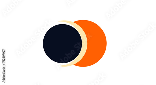 Solar Eclipse Illustration - Moon Obscuring the Sun.