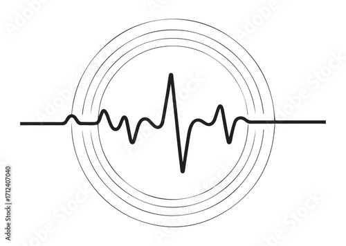 Heart beat line art Vector