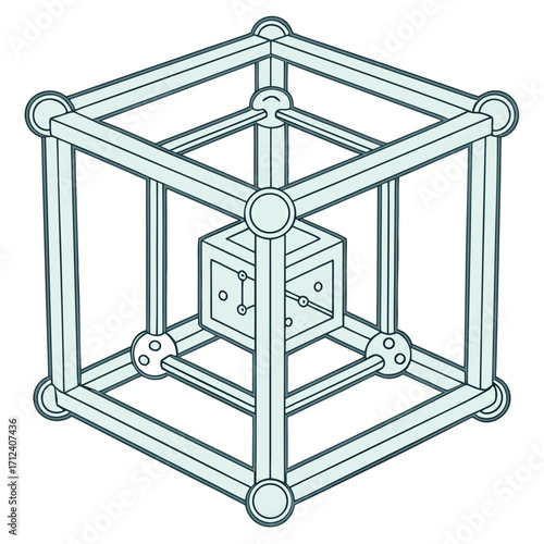 Hyper realistic futuristic cube with translucent geometric facets showcasing vibrant cmyk colors and sharp typography for modern advertising and digital banners