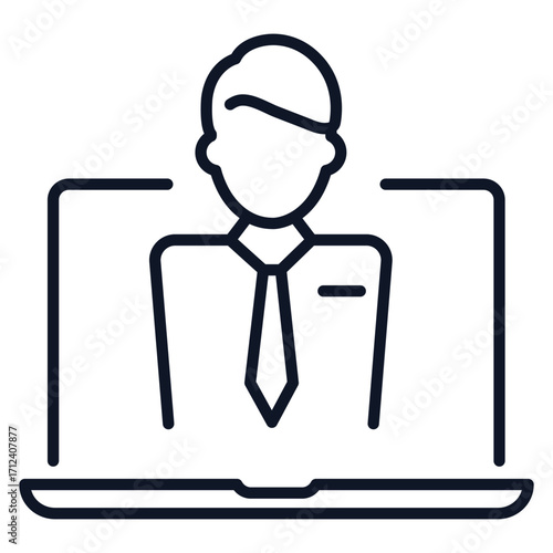 Online Business Person Icon