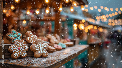 Christmas fair with painted cookies