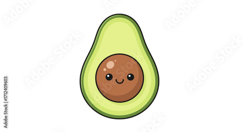 Cute Avocado Illustration Kawaii Fruit Design for Food Lovers