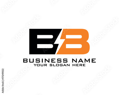 Initial B B logo concept with electric template vector