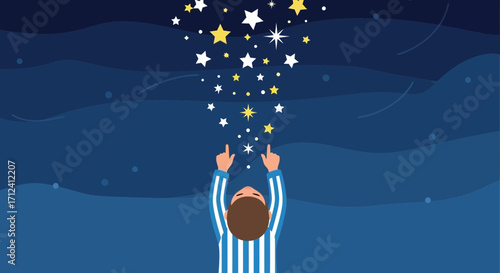 A Child Reaching For The Celestial Wonders Of Ethereal Astral Bodies Above
