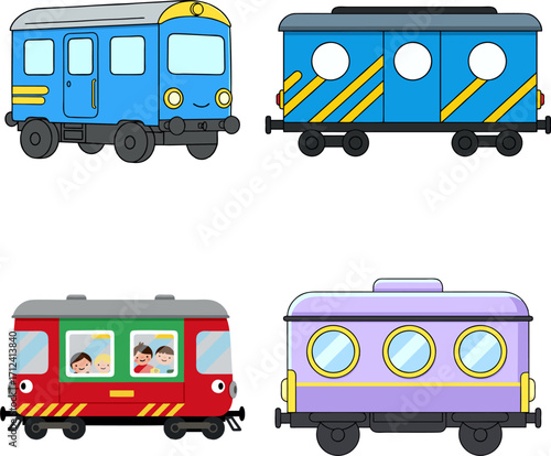 Cartoon Train Cars Fun, Colorful, and Educational
