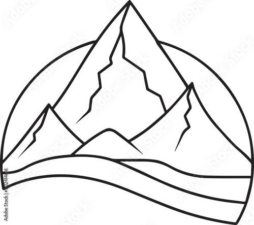 mountain outline drawing outline vector illustration line art