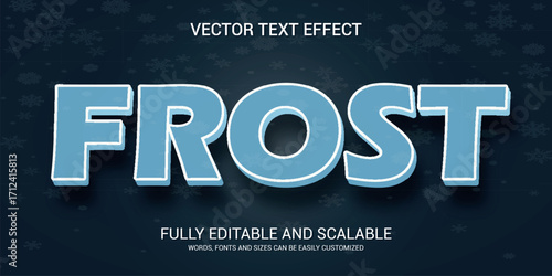 Frost text effect fully editable vector