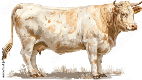 cow on white background