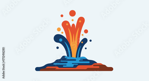 Volcanic Eruption Illustration.