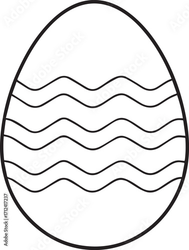 easter egg outline vector illustration line art