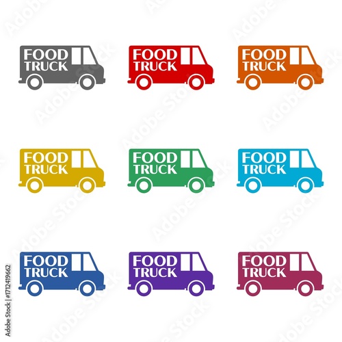 Food truck  icon isolated on white background. Set icons colorful