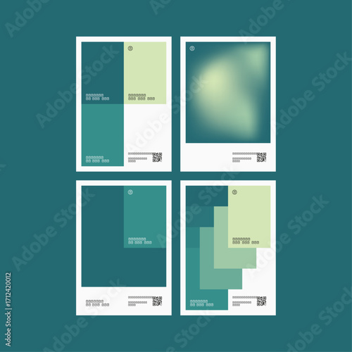 Set of Multiple Deep Sage Color Pallette Poster Design