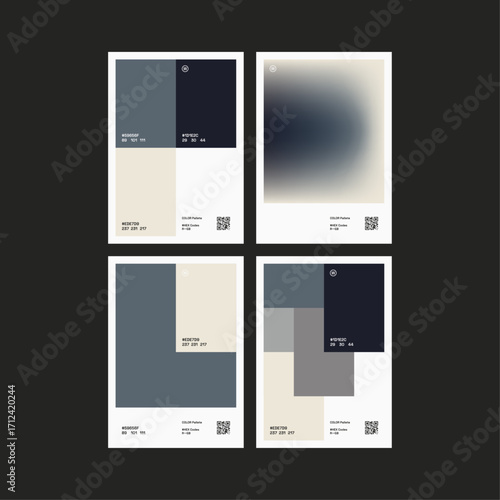 Set of Multiple Stone Linen Color Pallette Poster Design