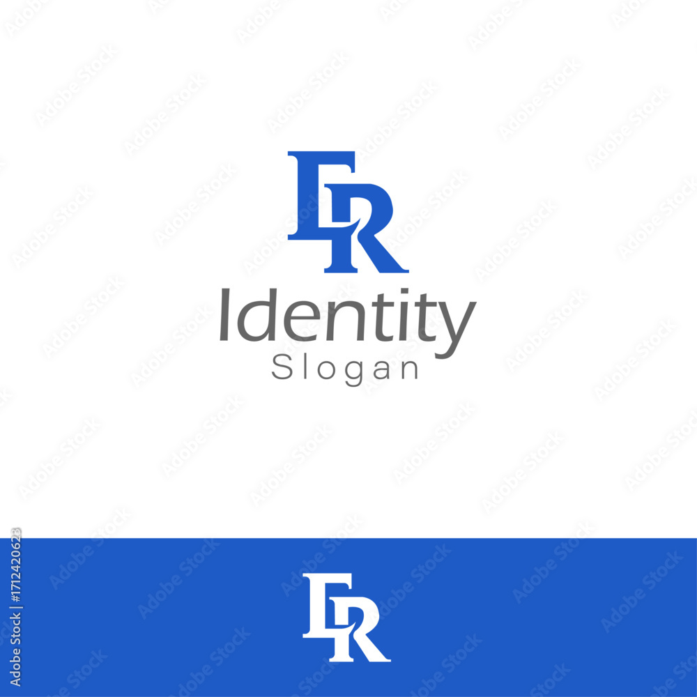 Obraz premium Intertwined Letters ER Monogram Logo with two background's variation.