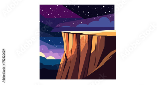 A majestic cliff face bathed in the warm glow of sunset.