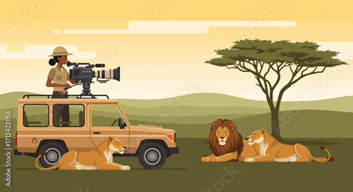 African Safari: A Wildlife Documentary Filmmaker Captures Lions in Their Natural Habitat