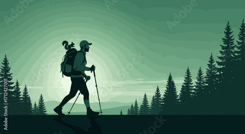 Adventurous Hiker Explores Serene Wilderness, Discovering Majestic Tranquility And Freedom