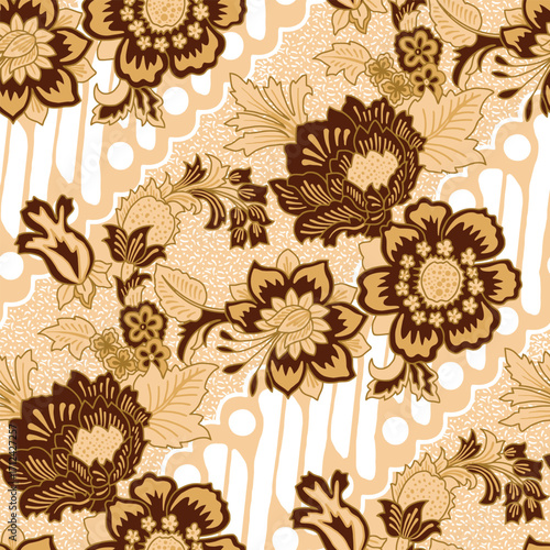 Sogan pattern batik design with classic ornaments and decorations