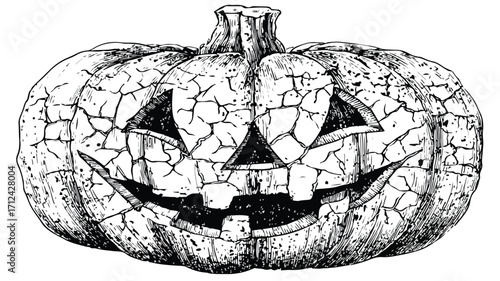 Spooky Halloween Grunge Black White Illustration Haunted House Moon Ghost