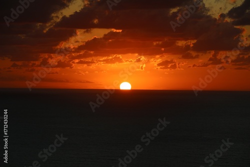 Italy, Sicily Island, Messina: Sunset in Gioiosa Marea Bay.
