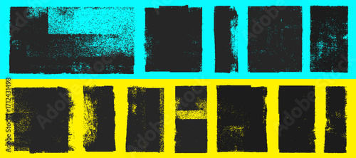 Ink roller textures, grunge stamp texture, dust overlay dirty backgrounds with rough edges, letterpress grain texture set