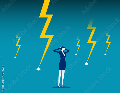 Businesswoman in crisis stock