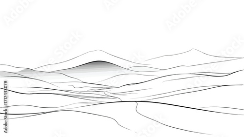 Elegant Minimalist Rolling Hills Landscape