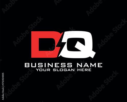 Initial D Q logo concept with electric template vector