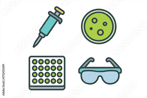 Laboratory tools and equipment for scientific research in a sterile environment illustrates essential items for experiments