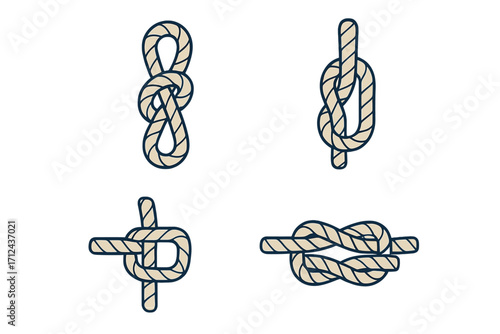 Different types of knots displayed in clear illustrations for learning and reference