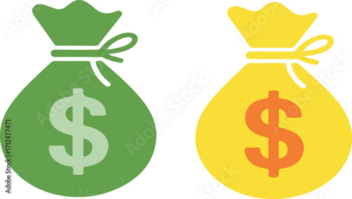 Dollar bag. Bag with dollar sign. Money bag with dollar sign silhouette, Money bag icon vector illustration on white background.