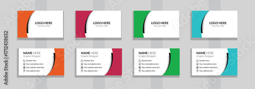 Creative modern name card and business card, Personal visiting card. Vector illustration.