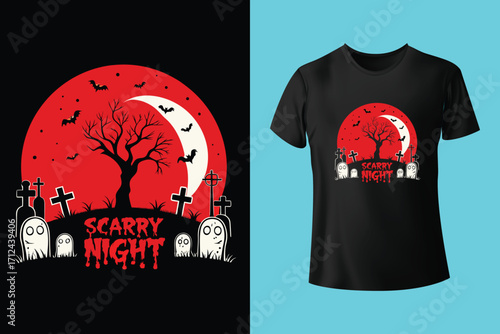 "Trick or Treat" typography Halloween t-shirt design.