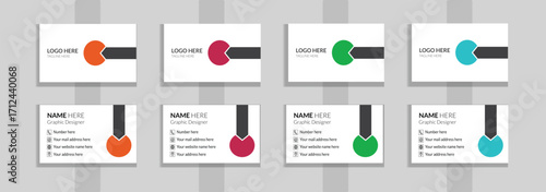 Creative modern name card and business card, Personal visiting card. Vector illustration.