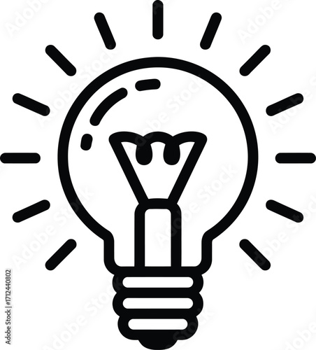 Glowing light bulb symbol idea innovation