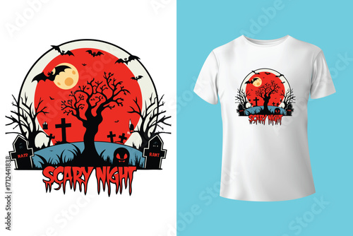 "Trick or Treat" typography Halloween t-shirt design.